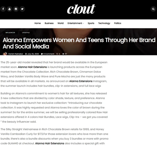 Alanna Empowers Women and Teens Through Her Brand And Social Media