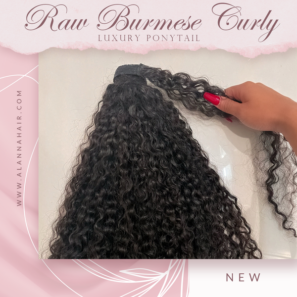 Raw Burmese Curly Clip In Ponytail Extensions