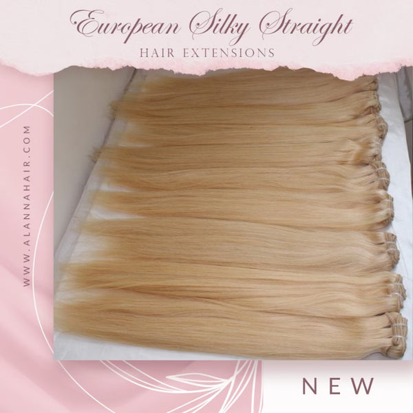 European Silky Straight Hair Extensions Double Drawn Hair Bundles 100 % Remy Human Hair