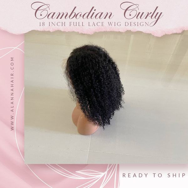 Knots Bleached 18 inch Cambodian Curly Full Lace Wig *Ready To Ship*