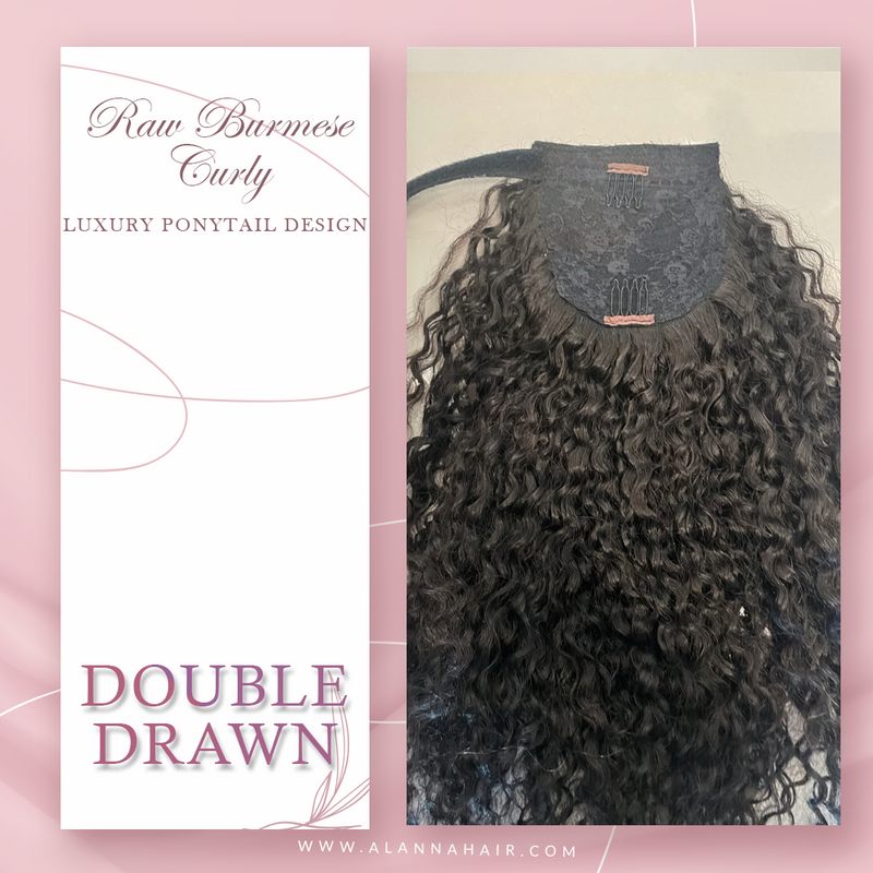 Raw Burmese Curly Clip In Ponytail Extensions