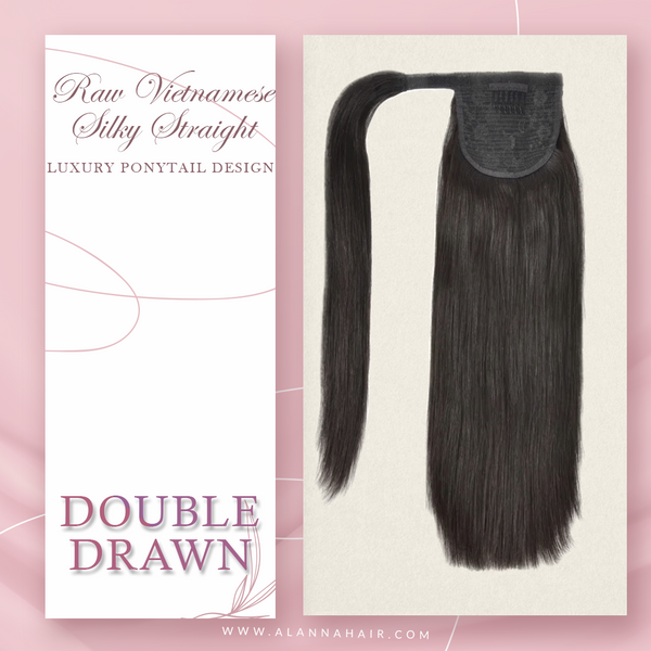 Raw Vietnamese Silky Straight Clip In Ponytail Extensions