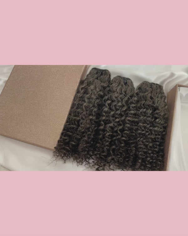 Raw Natural Grey Curly 14 inches 300 grams