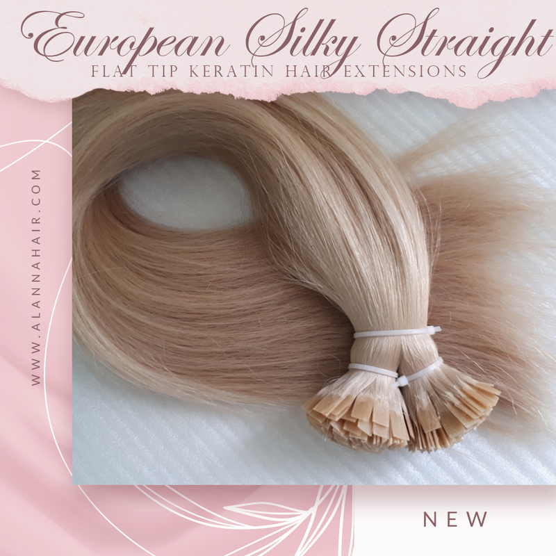 Blonde European Silky Straight Hair Extensions Keratin Flat Tip Hair Extensions 100% Remy Human Hair